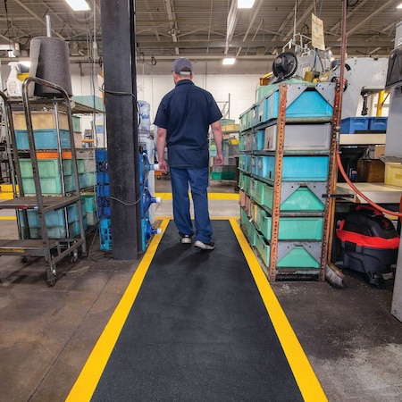 Pig TuffGrit Anti-Slip Runner, 3'x10', Glow in the Dark Black/Yellow FLM8505-GBY